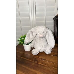 Jellycat London Bashful Silver Bunny Plush Stuffed Animal Grey Rabbit 12" Medium